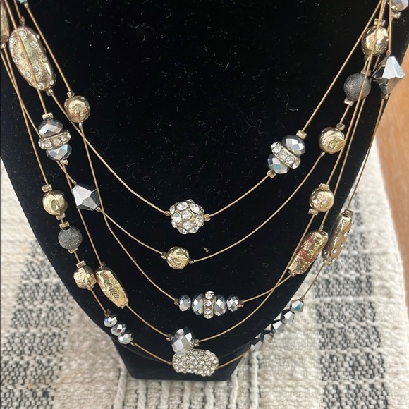 Chico's Gold and Silver Multi-Strand Necklace - Picture 2 of 5